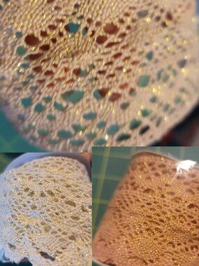 Lot Of 2 Bloom Room Spring Lace Ribbon- White & Dusty Rose Gold Metallic 4yd ea
